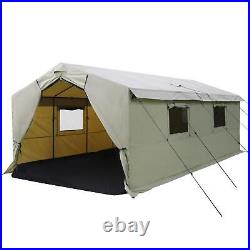 Outdoor Wall Tent Stove Jack 20' x 10' Sleeping Camping Large 10 Person Capacity