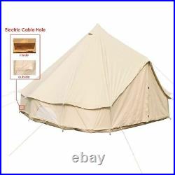Outdoor Waterproof Canvas Bell Tent 6M Hunting Glamping Camping Family Yurt Tent