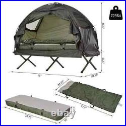 Outsunny 1 Person Foldable Camping Cot with Tent, Bedspread, NEW