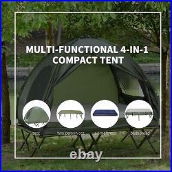 Outsunny 2 Person Foldable Camping Cot with Tent, Bedspread