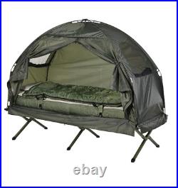 Outsunny Portable Camping Cot Tent with Air Mattress, Sleeping Bag, & Pillow