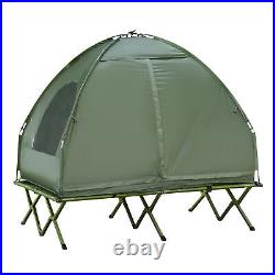 Outsunny Portable Folding Outdoor Elevated Camp Cot Tent Combo Camping Bed