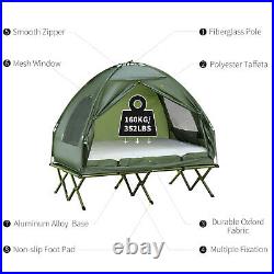 Outsunny Portable Folding Outdoor Elevated Camp Cot Tent Combo Camping Bed