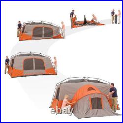Ozark Instant 14x14 Family Cabin Camping Tent With Rainfly Private Room, Sleeps 11