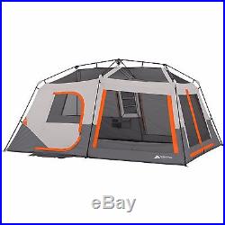 Ozark Trail 10 Person 2 Room Instant Cabin Tent + Led Light Poles Family Camping
