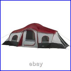 Ozark Trail 10-Person 3-Room Cabin Camping Tent with 2 Side Entrances Free Shipp