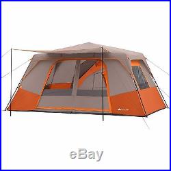 Ozark Trail 11 Person 3 Room Instant Cabin Family Large Tent Camping OrangeBeige