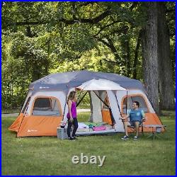 Ozark Trail 12 Person Instant Cabin Tent with Integrated LED Lights, 3 Rooms NEW
