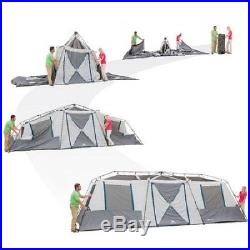 Ozark Trail 15 Person 3 Room Tent Instant Large 25'x10' Cabin Camping Split Plan