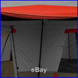 Ozark Trail 16x16 Instant Cabin Tent Sleeps 12, Brown, Red
