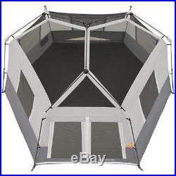 Ozark Trail 8-Person Instant Hexagon Cabin Family Large Tent Camping Gray 4-Seas
