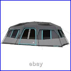 Ozark Trail Dark Rest Cabin Tent for Sleeps 12/10 Or 6-Person and LED Light-Fan