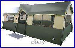 Ozark Trail Hazel Creek 12 Person Cabin Tent, 3 Rooms, Green