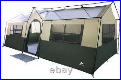 Ozark Trail Hazel Creek 12 Person Cabin Tent, 3 Rooms, Green