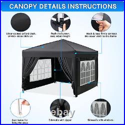 PNKKODW Tent 10x10 Pop Up Canopy Tent with Sidewalls Tent with 4 Weight Bags