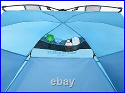 Pacific Breeze Easy Setup Beach Tent Deluxe XL SPF 50+ Pop Up Beach Tent Prov