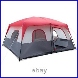 Polyester Cloth Fiberglass Poles Can Accommodate 14 People Camping Tent Red And