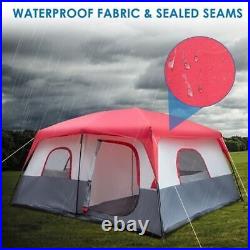 Polyester Cloth Fiberglass Poles Can Accommodate 14 People Camping Tent Red And