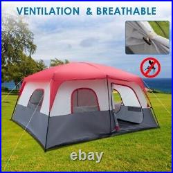 Polyester Cloth Fiberglass Poles Can Accommodate 14 People Camping Tent Red And