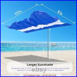 Portable Beach Shade for 5 People, Self-adjusts As The Wind Shifts, Foldable