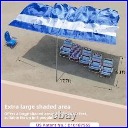 Portable Beach Shade for 5 People, Self-adjusts As The Wind Shifts, Foldable