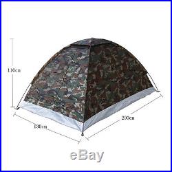 Portable Camping Tent for 2 Person Single Layer Waterproof Outdoor Camouflage