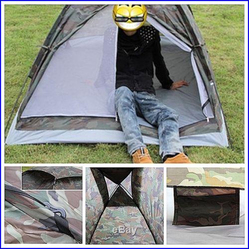 Portable Outdoor Camping 2 Person 4 Season Folding Tent Camouflage Hiking ONE