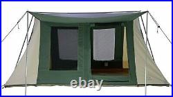 Prota Camping Tent 10'x14' 4 Person 100% Cotton Canvas Flex-bow Cabin Style Tent