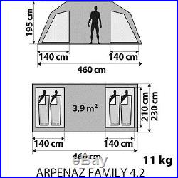 QUECHUA Arpenaz 4.2 Family Tent Camping Tent Waterproof for 4 person