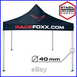 RACEFOXX Paddock Zelt Motorsport 3x3m Standrohr 40mm Wasserdicht Racing