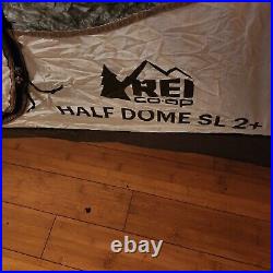 REI Half Dome SL 2+ Tent with Footprint Gray Black Body Green Fly VGUC