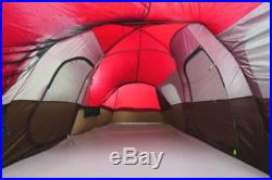 Red/Black Outdoor 3 Room 10 Person Family Camping Tent with Waterproof Rainfly