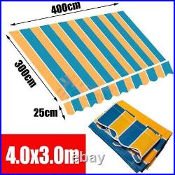 Retractable Awning Striped Outdoor Folding Arm High Fastness Window Balcony