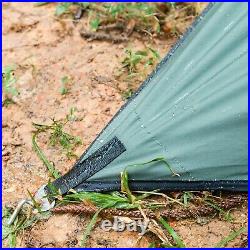 Rhombus Cotton Canopy With Stove Jack, Outdoor Camping Shelter(green)