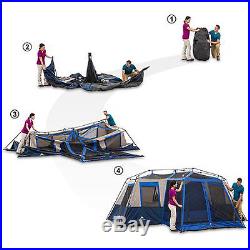 River Camping 12 Person Large Instant Tent 18' x 16' Screen Room Family Cabin