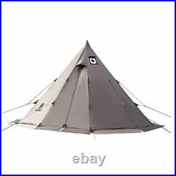 Rock Fortress Hot Tent with Stove Jack, 46 Person, 4 Season Tipi Coyote Brown