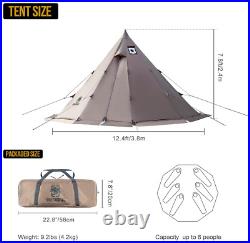 Rock Fortress Tent with Stove Jack Bushcraft Shelter, 46 Person, 4 Season Tent