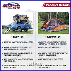 Rooftop Tent, Hard Shell Tent with Ladder Foam Mattress Travel Outdoor Tent