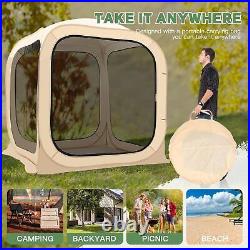 SLSY Screen House Tent Pop-Up 2-6 Person Mesh Canopy Instant Screen Tent Patio