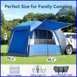 SUV Camping Tent with Rainfly Double Door Dual-Use CUV Car Tent for 4-6 Person