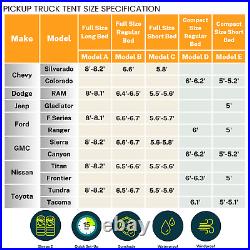 SavvyCraft Waterproof Pickup Full Size Truck Tent 5.5'-5.8', 6.4'-6.7', 8' Bed