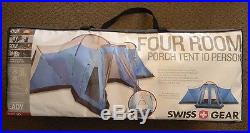 Swiss Gear 10 Person Family Four Room Porch Tent 6.4 ft x 14 ft x 19 ft New