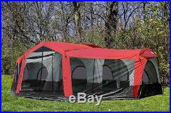 Tahoe Gear Carson 3 Season 14 Person Large 25 x 17.5 Ft Family Cabin Tent, Red