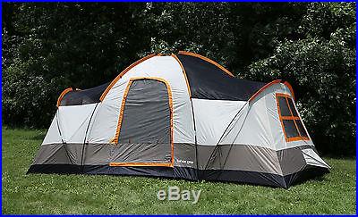 Tahoe Gear Olympic 10 Person Three Season Family Camping Tent Orange/Ivory