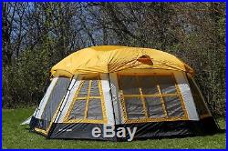 Tahoe Gear Ozark 16-Person 3-Season Cabin Tent, Camping Orange Free Shipping