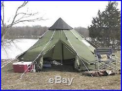 Teepee Tent 10 X 10 Tipi Family Camping Survival Screened Doors 100% GUARANTEED