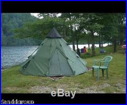 Teepee Tent 10 x 10 Family 6 Person Camping Outdoor Guide Gear Trail Camp Scouts