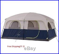 Tent 10 Person 2 Rooms Cabin Camping Shelter Family Hunting Gear Hiking Outdoor
