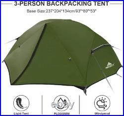 Tent for 2 and 3 Person Is Waterproof and Windproof, Camping Tent for 3 to 4 Sea
