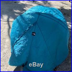 The North Face Bullfrog 2 Person Lightweight Tent Teal Yellow Gray Camping